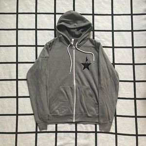 Gray Hamilton zip up hoodie sweatshirt size Large unisex